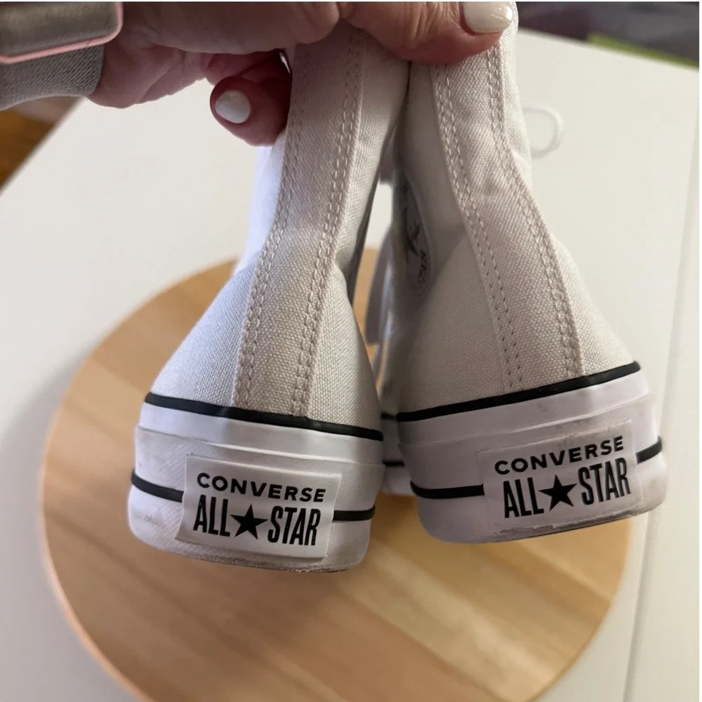 Converse Chuck Taylor All Star Lift‎ Platform High Top White Canvas Sneakers 10 - Picture 7 of 9